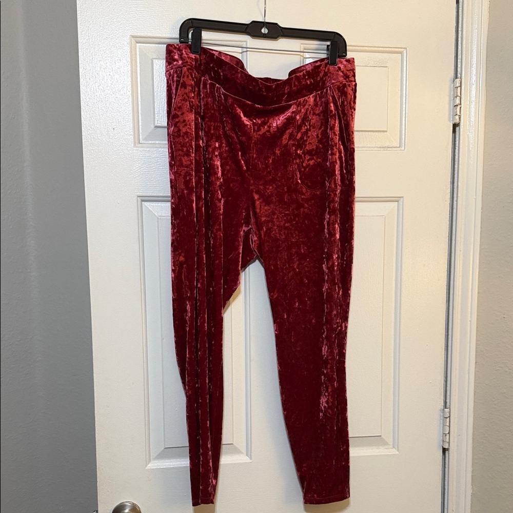 Torrid Velvet Bottoms in Rich Red